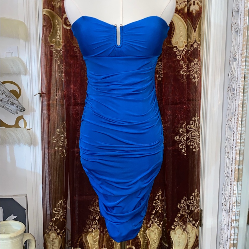 Seduction Strapless Slinky Ruched Party Dress NWOT Size XS